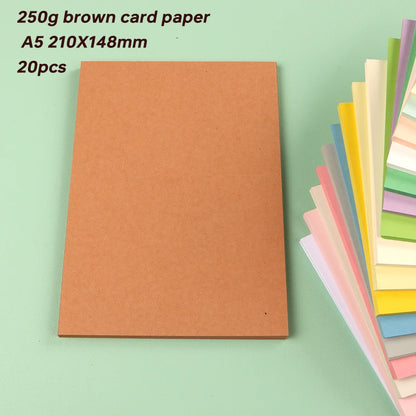 20 Pieces of Card Stock Colored Paper for Scrapbooking