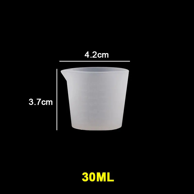 30ML-1000ML Silicone Measuring Cups - Transparent for Epoxy Resin or Candle Making Projects