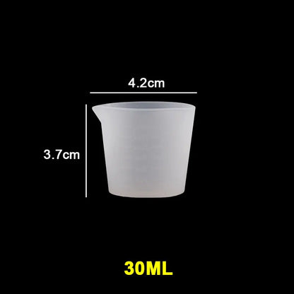 30ML-1000ML Silicone Measuring Cups - Transparent for Epoxy Resin or Candle Making Projects