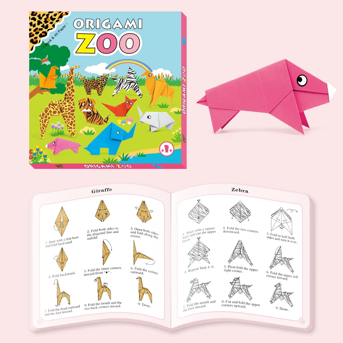 Origami Zoo Book 45-Paper Set