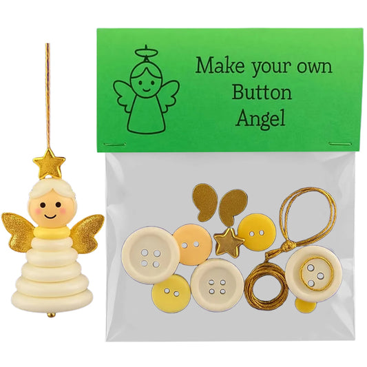 Make Your Own Button Christmas Tree Kit Xmas Crafts Ornament DIY Colorful Button Snowman Hanging Ornament Decorations Supplies