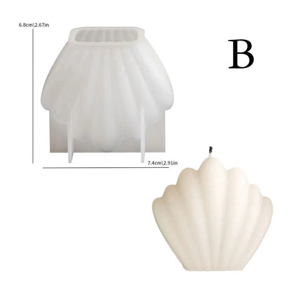 Multi Size Sea Shell Silicone Mold for Candle Making