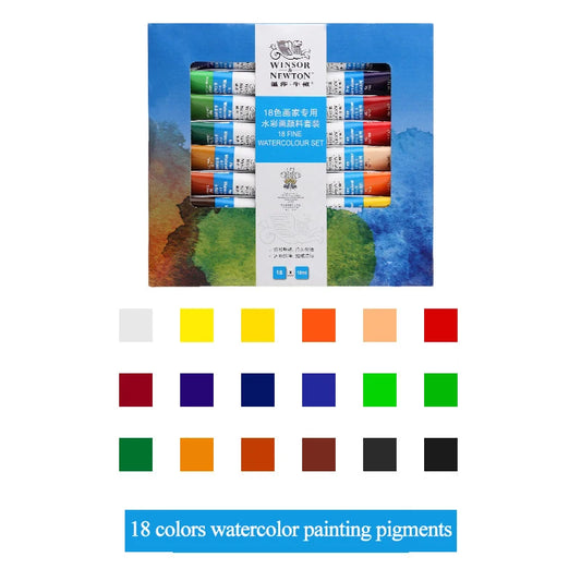 Winsor & Newton 18 Colors Professional Watercolor Paint Set - 10ml tubes