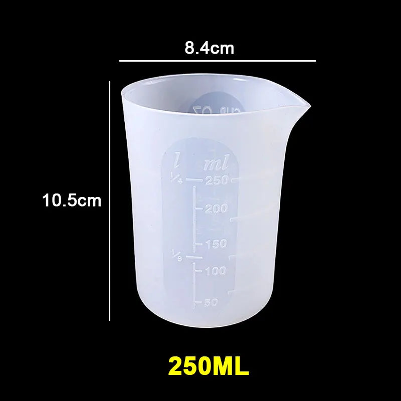 30ML-1000ML Silicone Measuring Cups - Transparent for Epoxy Resin or Candle Making Projects