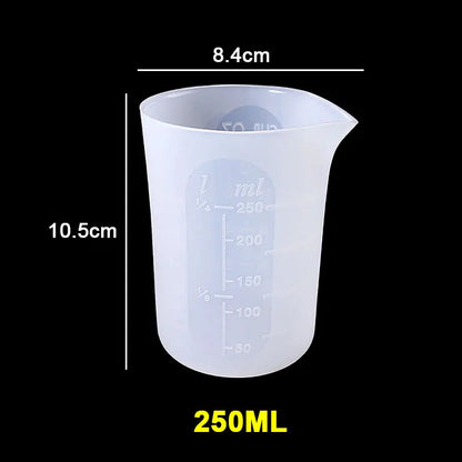 30ML-1000ML Silicone Measuring Cups - Transparent for Epoxy Resin or Candle Making Projects