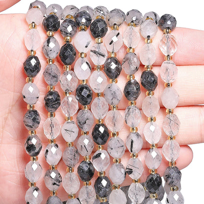 AAA Faceted Natural Colored, Quartz, Oval Shaped Beads