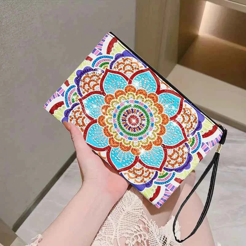 Mandala Diamond Art Clutch, PU Leather, 6 Designs