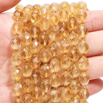 AAA Faceted Natural Colored, Quartz, Oval Shaped Beads