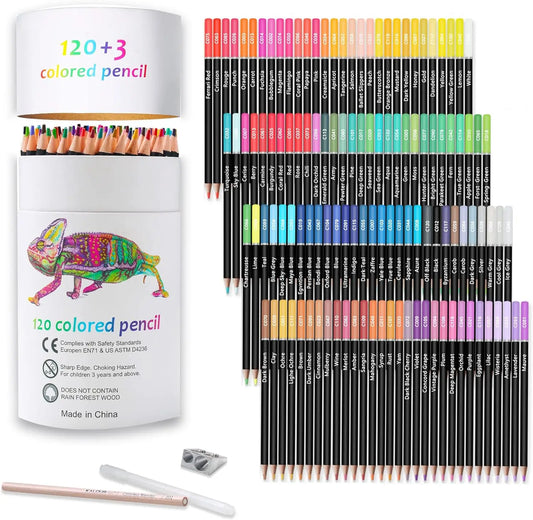 120-Color Premium Soft Core Colored Pencil Set