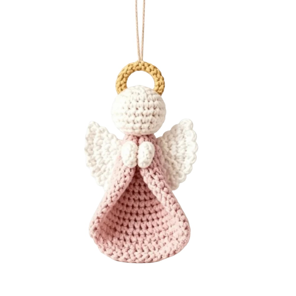 Crochet Angel Ornament Kit – Beginner-Friendly Hanging Angel, 5 Colors