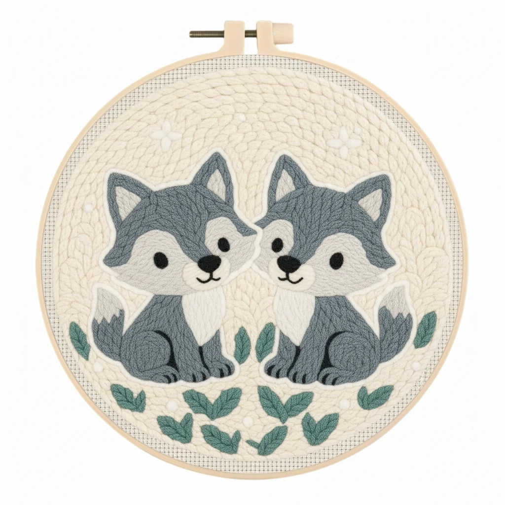 Animal Punch Needle Kits - for Kids and Beginners - 20x20cm