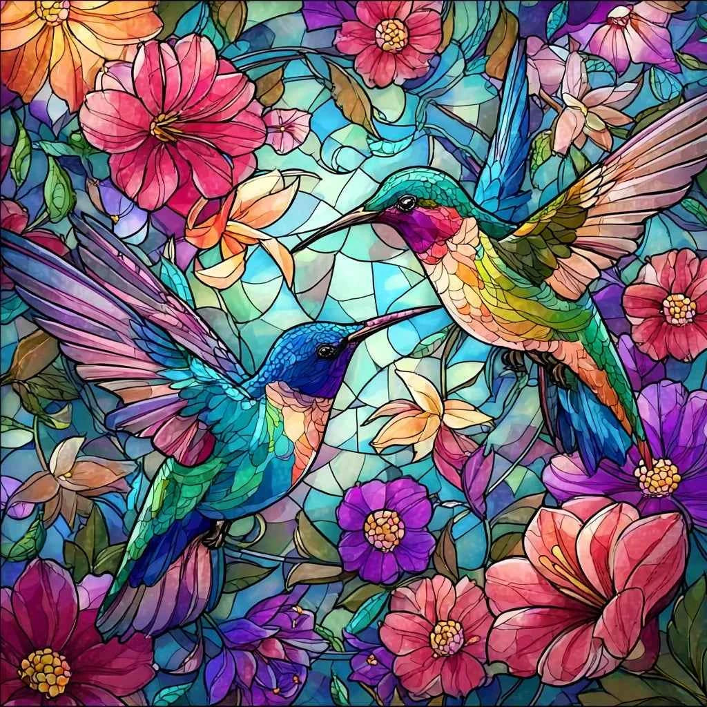 Bird & Butterfly Diamond Painting, Full Round, 4 Designs and 4 Sizes