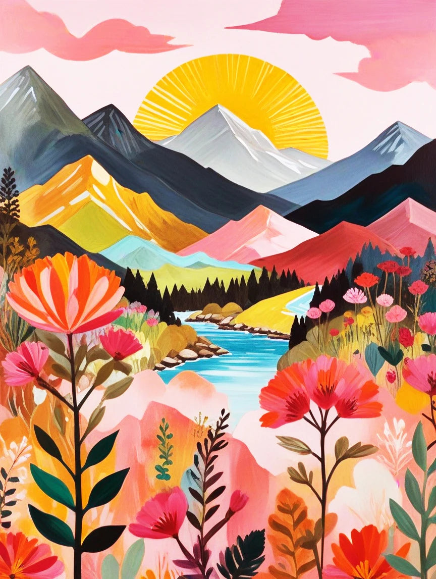 Impressionistic Mountain Landscapes - Painting By Numbers
