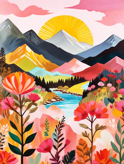 Impressionistic Mountain Landscapes - Painting By Numbers