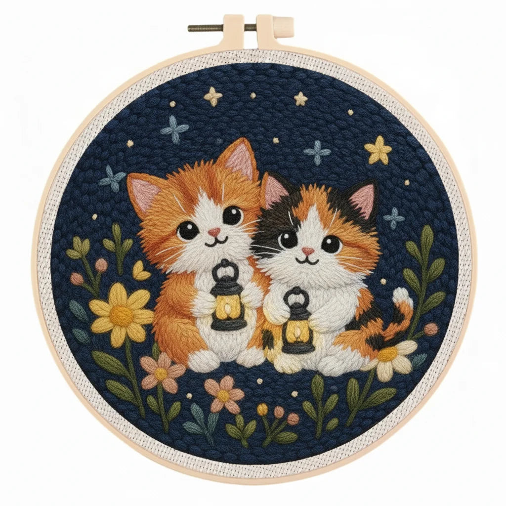Animal Punch Needle Kits - for Kids and Beginners - 20x20cm