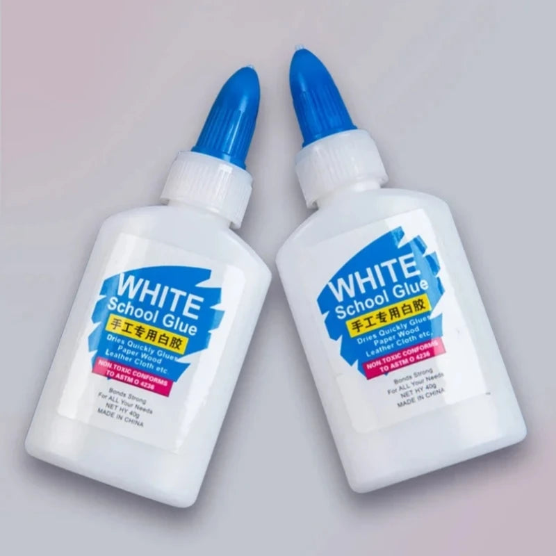 Two bottles of white school glue 