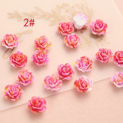 Small Roses for Resin Filling - 100pcs, Flat Back, 6mm or 8mm Size Choice