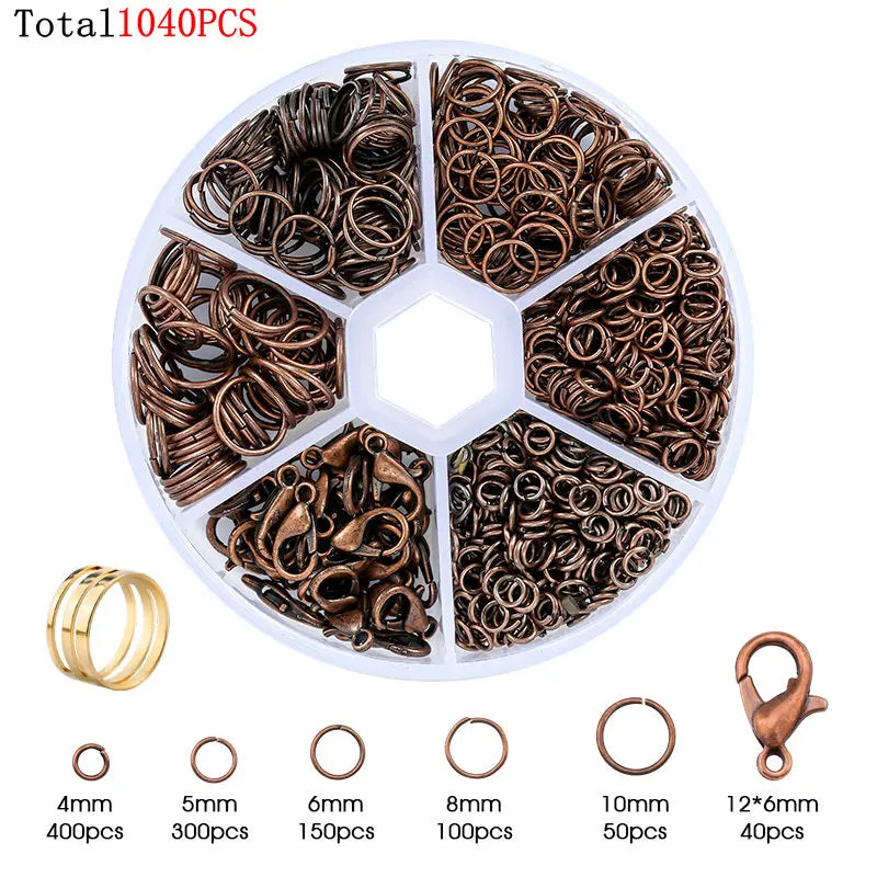 Various Jewelry Finding Kits for Making Earrings. Bracelets, Necklaces: Lobster Clasps, Open Jump Rings, Tools. Jewelry Making Supplies