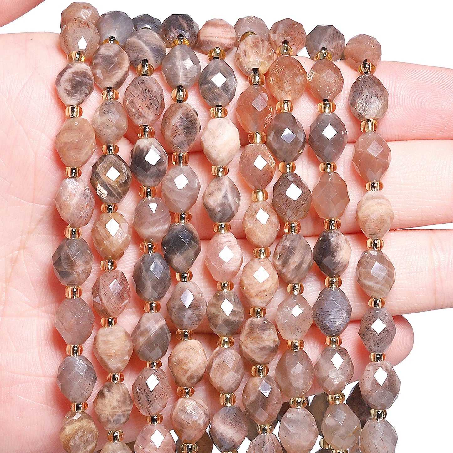 AAA Faceted Natural Colored, Quartz, Oval Shaped Beads