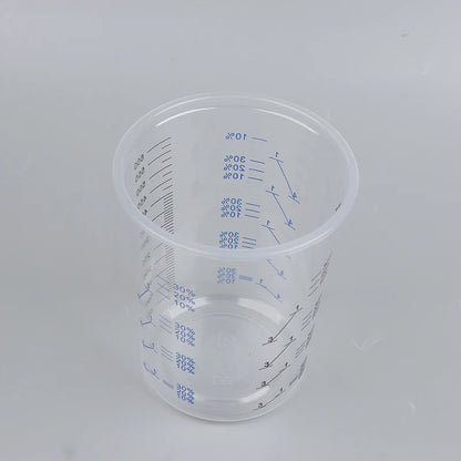 10 Disposable Clear Graduated Plastic Mixing and Measuring Cups For Paint and Resin