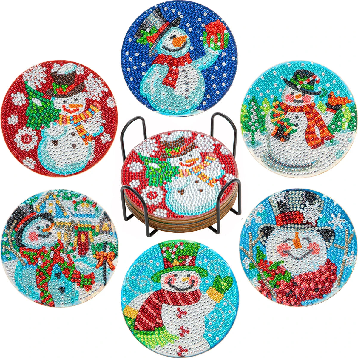 6 Pcs Set of Diamond Art Coasters - Various Designs