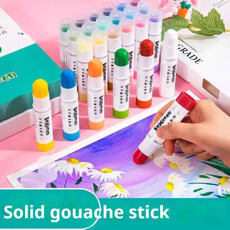 12, 18 or 24 Soft Washable Gouache Paint Stick Sets