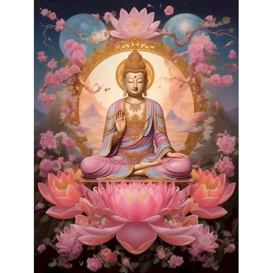 Diamond Painting Kit - Buddha, Bodhisattva Lotus Flowers