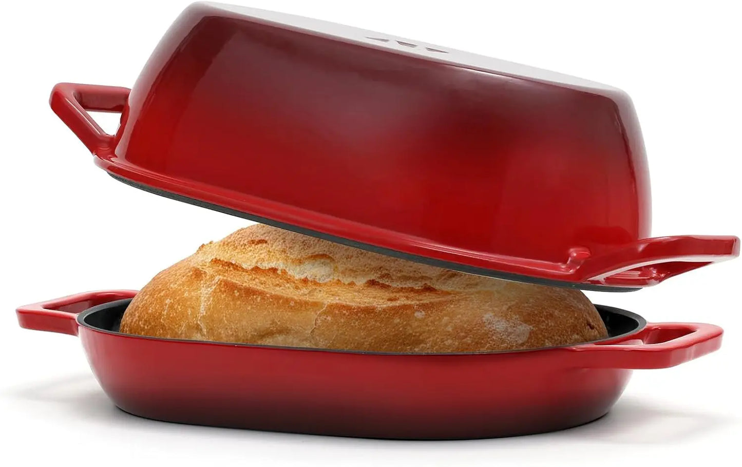 5 Qt Enameled Cast Iron Oval Dutch Oven for Bread Baking - Ideal for Sourdough