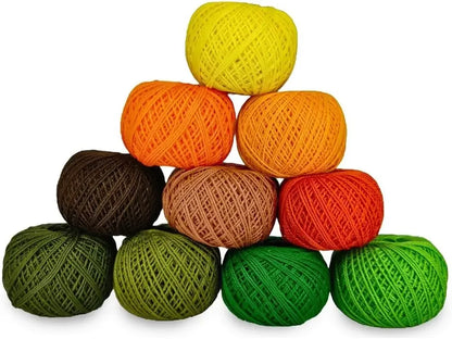 Cotton Crochet Yarn - 10 pcs, 10g Each, 100g each package - Perfect for Crafting
