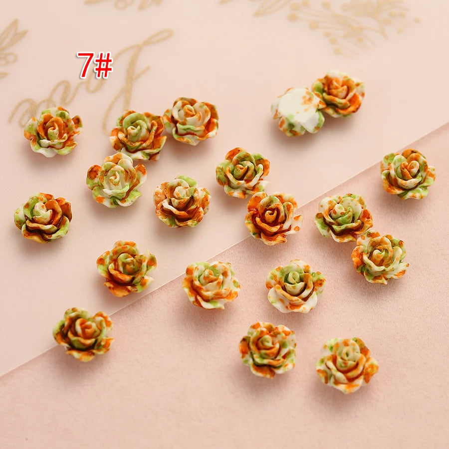Small Roses for Resin Filling - 100pcs, Flat Back, 6mm or 8mm Size Choice