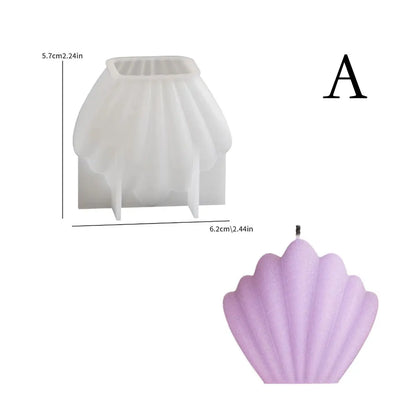 Multi Size Sea Shell Silicone Mold for Candle Making