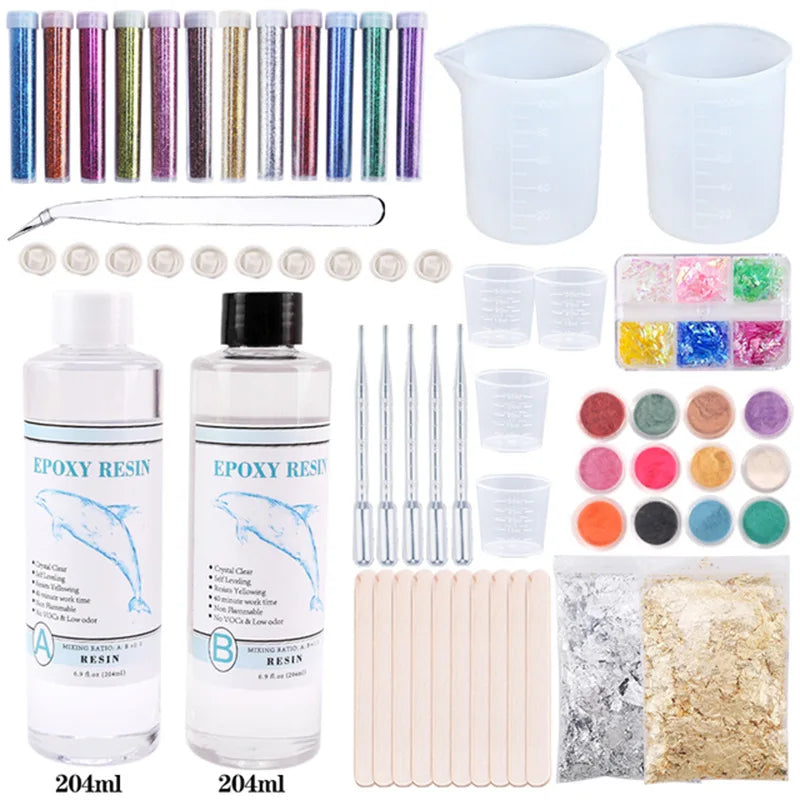 Silicone Mold Starter Kit with 1:1 Clear Epoxy Resin for Jewelry Making