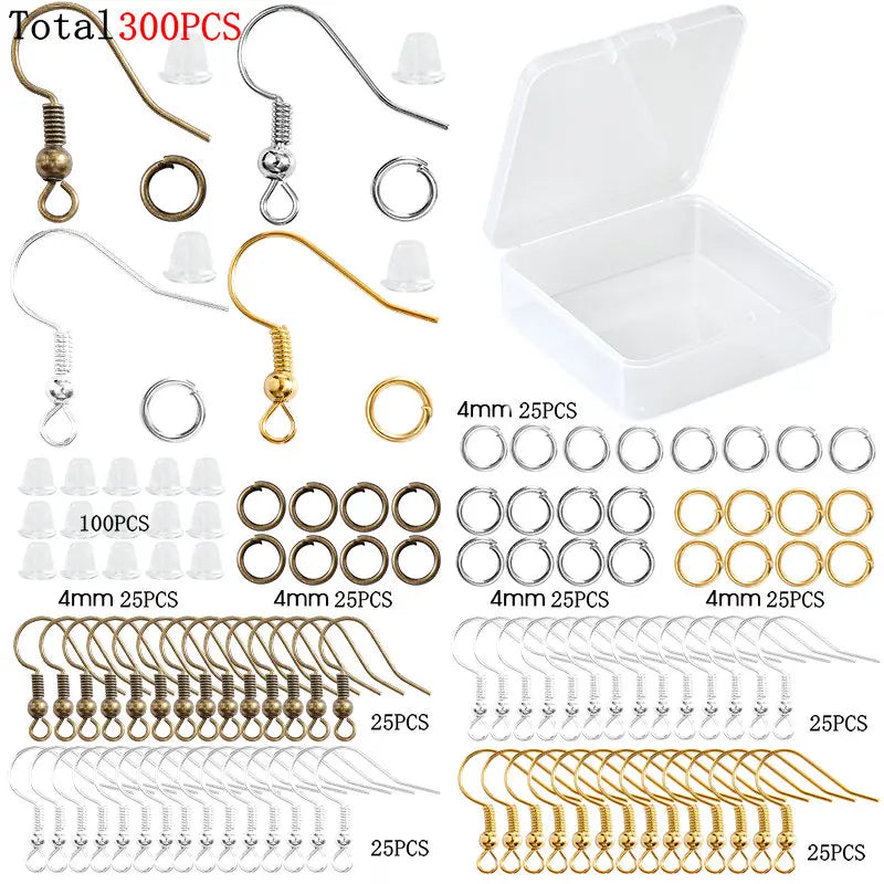 Various Jewelry Finding Kits for Making Earrings. Bracelets, Necklaces: Lobster Clasps, Open Jump Rings, Tools. Jewelry Making Supplies