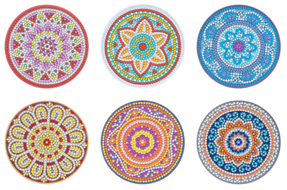 6 Pcs Set of Diamond Art Coasters - Various Designs