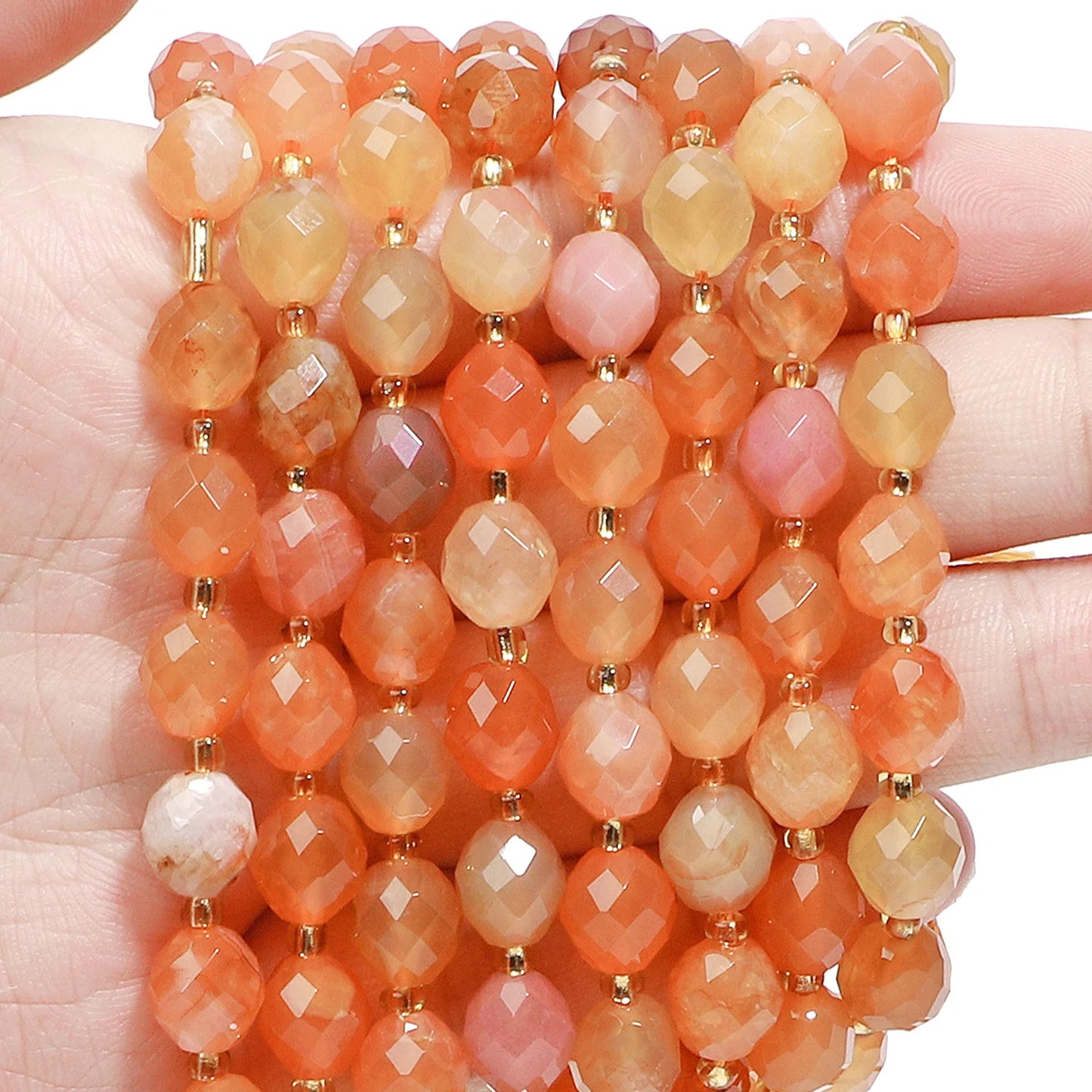 AAA Faceted Natural Colored, Quartz, Oval Shaped Beads