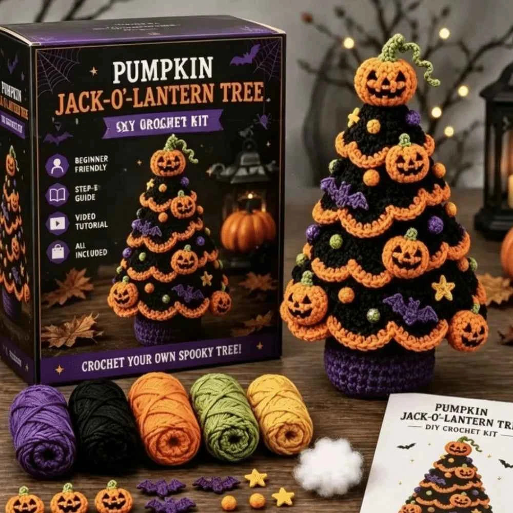Halloween Crochet Kit – Beginner-Friendly Gothic Yarn Craft Starter Set