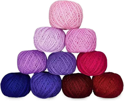Cotton Crochet Yarn - 10 pcs, 10g Each, 100g each package - Perfect for Crafting