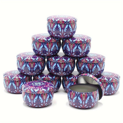 12pcs Empty Candle Tins, 2.2oz - 8 colors