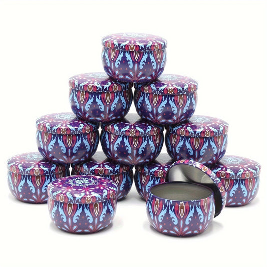 12pcs Empty Candle Tins, 2.2oz - 8 colors