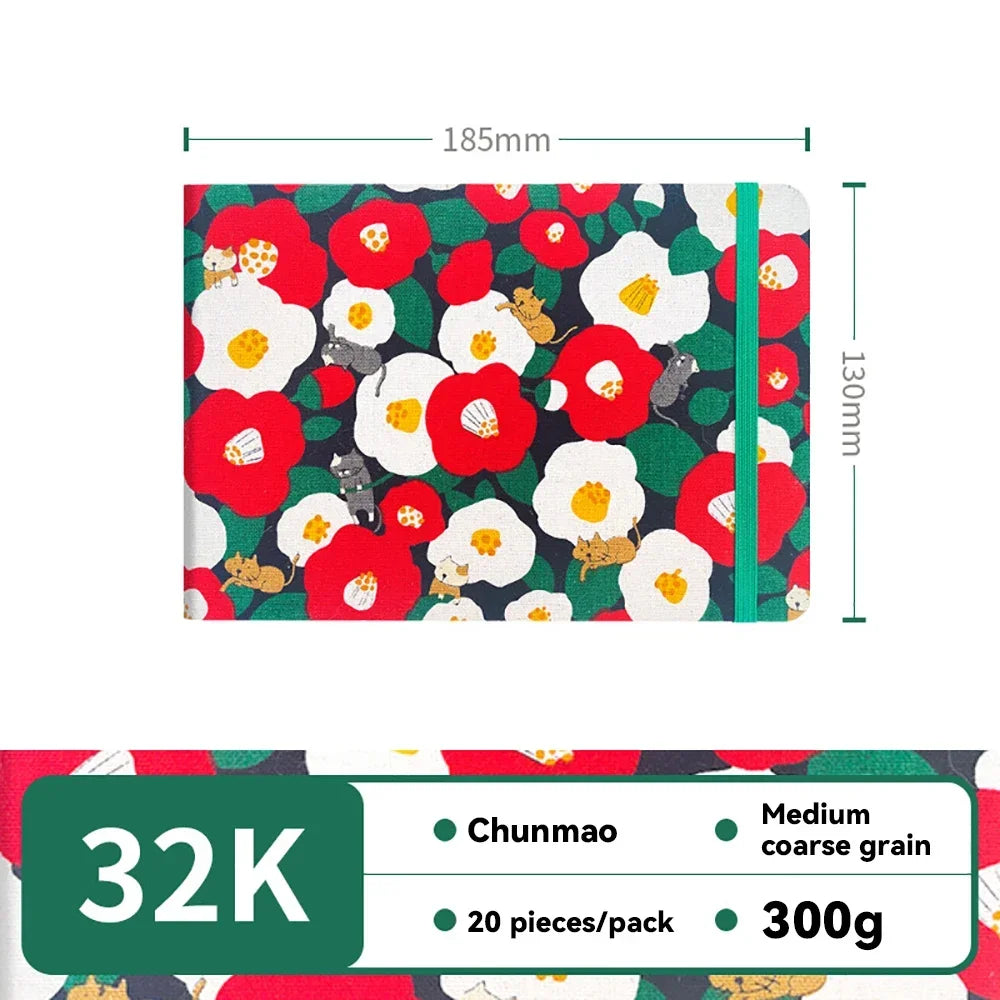 32k/48k Watercolor Paper Journal - Fabric Cover