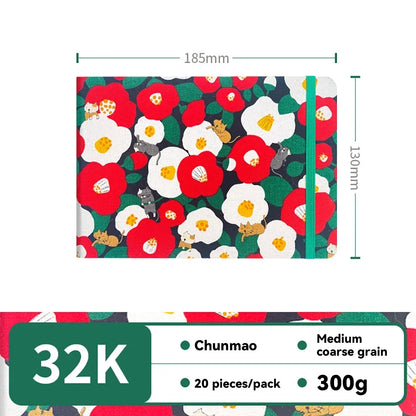 32k/48k Watercolor Paper Journal - Fabric Cover