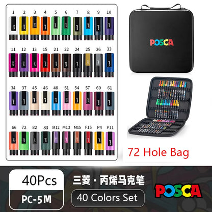 POSCA Multi-Color Marker Pen Set with case