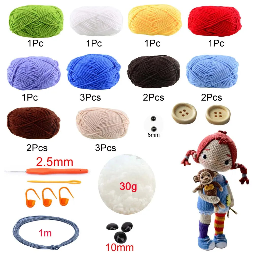 Girl Dolls and Assorted Crochet Kits - Santa, Mrs. Clause and Elfs
