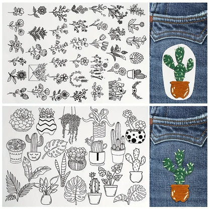 Water Soluble Stick and Stitch Embroidery Paper: Floral and Alphabet Designs