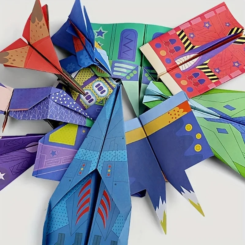 12 Styles 36 Sheets Colorful Origami Paper Airplanes