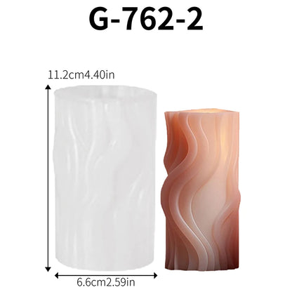 Wave-shaped Cylindrical Silicone Mold for Candle Making