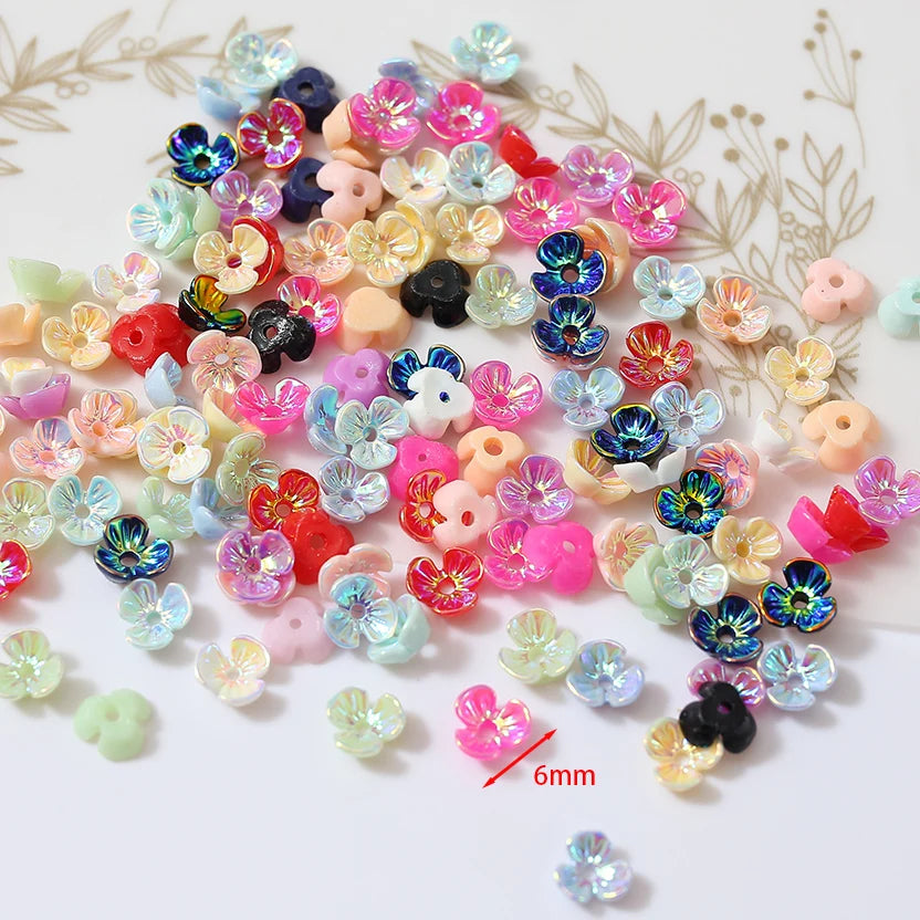 Mini Resin Flower Petals For Jewelry Making - 100pcs, 6mm
