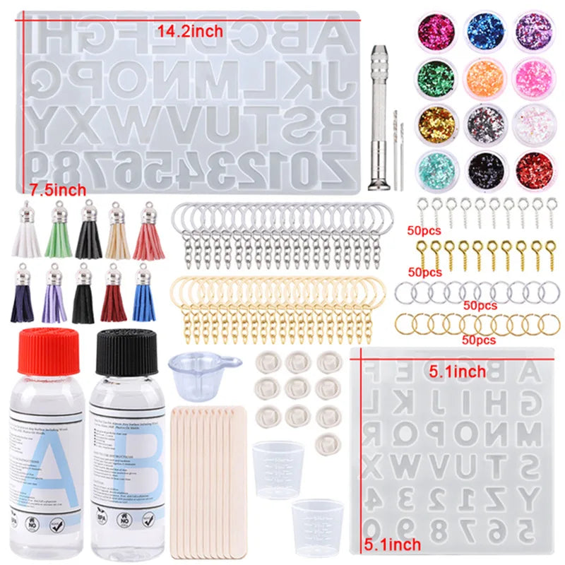 Silicone Mold Starter Kit with 1:1 Clear Epoxy Resin for Jewelry Making