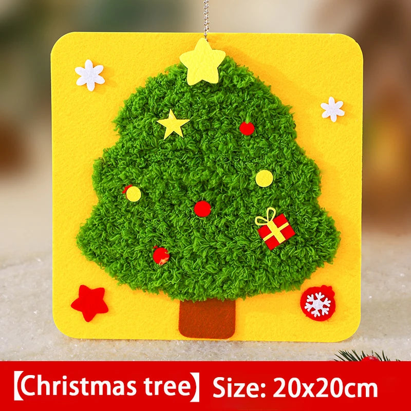 Christmas Tree size 20x20cm, wool needle felting for kids