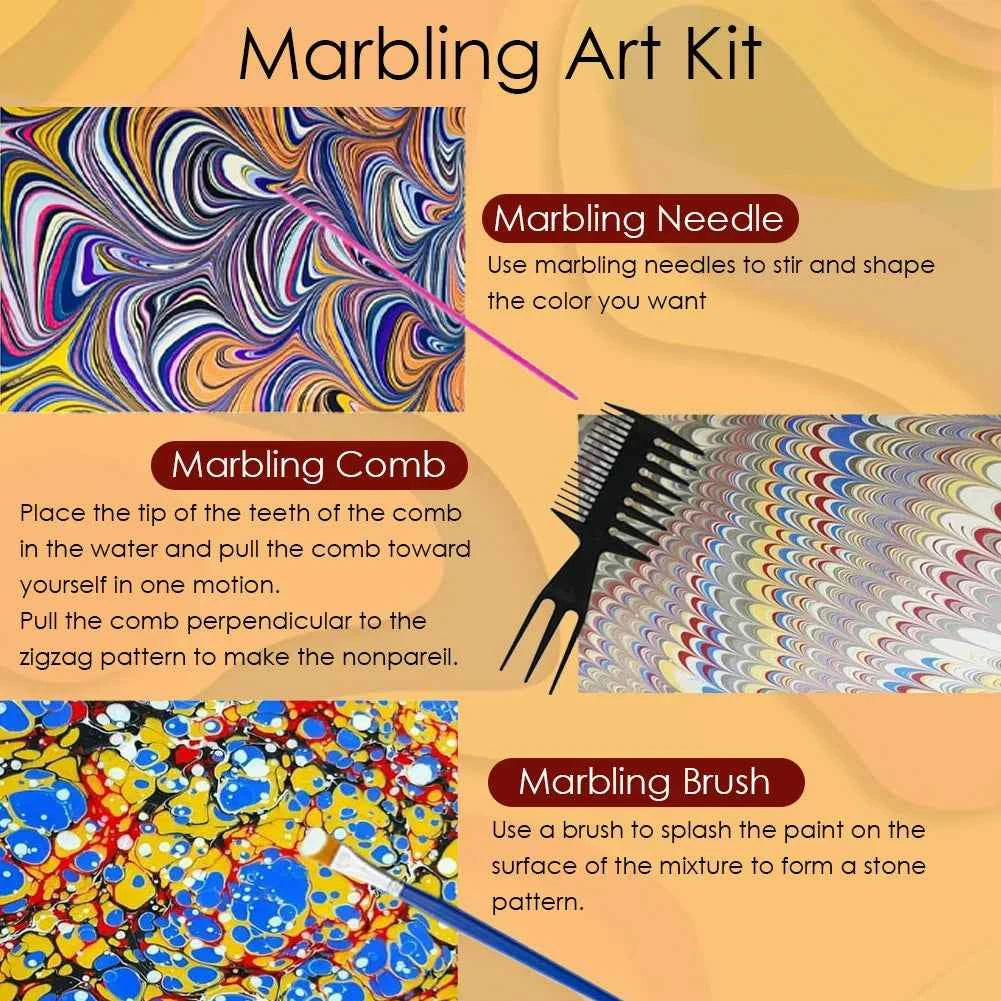 Marble Painting Kit for Kids - 5 or 12 colors